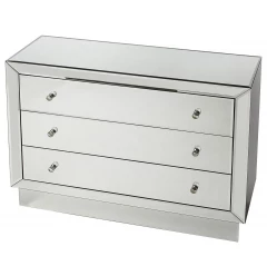 Clear glass drawer dresser with elegant design for bedroom storage