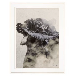 Bear Fog 1 White Framed Print Wall Art