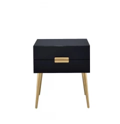 24" Gold And Black End Table