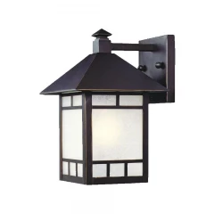 Petite Antique Bronze Frosted Glass Lantern Wall Light