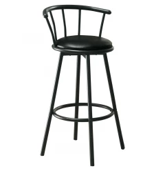 31 " Black Metal Low Back Bar Chair