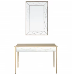 48" Champagne Mirrored Glass Console Table