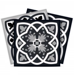 7" X 7" Black White And Gray Baz  Peel And Stick Removable Tiles