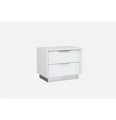21" White Two Drawers Nightstand