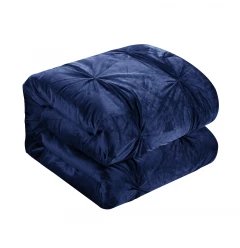 Navy Blue Queen PolYester 130 Thread Count Washable Down Comforter Set