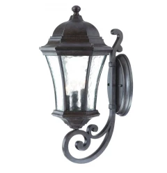XL Antique Black Tapered Lantern Wall Light