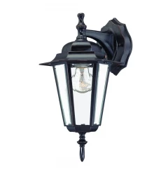 Antique Bronze Glass Hanging Lantern Wall Light