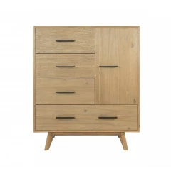 39" Walnut Solid Wood Four Drawer Gentlemans Chest