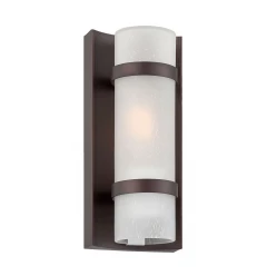 Bronze and White Glass Wall Sconce