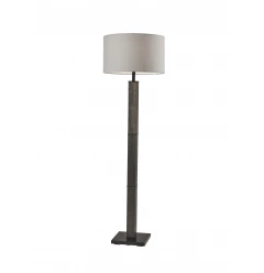 62" Black Traditional Shaped Floor Lamp With Off-White Drum Shade