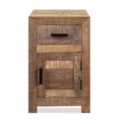 26" Brown Solid Wood Square End Table With Drawer