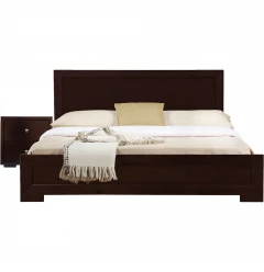 Moma Espresso Wood Platform Full Bed With Nightstand