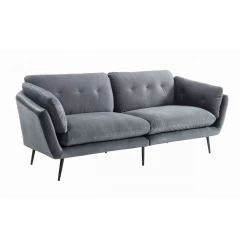 Dark grey black sofa with comfortable studio couch design in a modern style
