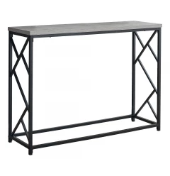 44" Gray and Black Frame Console Table