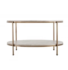 33" White Solid Manufactured Wood And Metal Square Coffee Table