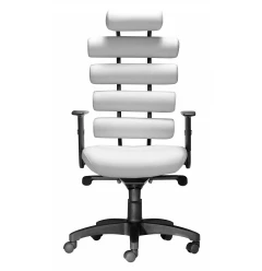 Black Faux Leather Seat Swivel Adjustable Task Chair Metal Back Steel Frame