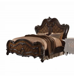 Queen brown bed in a modern bedroom setting