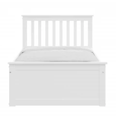 White Solid Wood Twin Bed With Pull Out Trundle