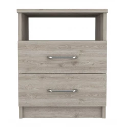 Modern and Stylish Light Grey Particle Bedroom Nightstand