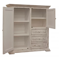 55" White Solid Wood Three Drawer Gentlemans Chest
