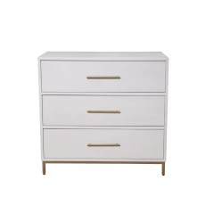 36" White Solid Wood Three Drawer Chest