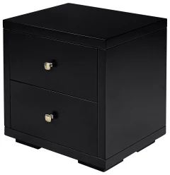 19" Black Two Drawer Nightstand