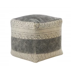 20" Cream 100% Cotton Ottoman