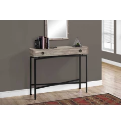 43" Taupe And Black Cross Leg Console Table