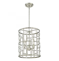 Amoret 3-Light Antique Silver Convertible Pendant