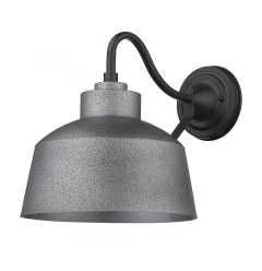 Pebbled Gray Bowl Shape Outdoor Wall Light