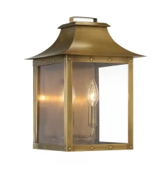 Manchester 2-Light Aged Brass Pocket Wall Light