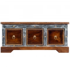 Wood And Hand Painted Storage Coffee Table