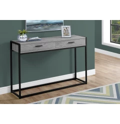 48" Gray and Black Frame Console Table And Drawers