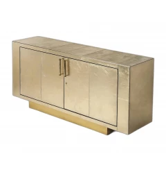 71" Gold Solid Wood Buffet Table with Two Doors