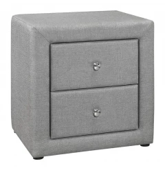 21" Gray Linen Blend Two Drawer Nightstand