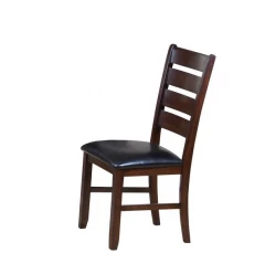 23" X 20" X 40" 2Pc Black And Espresso Side Chair