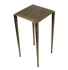 24" Brass Iron Square End Table