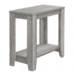 22" Gray Wood End Table With Shelf