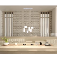 Silver Kitchen Island Six Light Metal LED Ceiling Light With Shades
