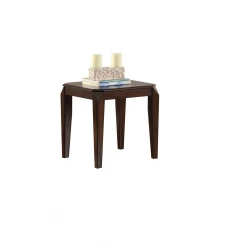 23" Dark Brown Solid Wood End Table