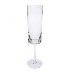 Set of Four Clear Tritan Plastic Stemmed Flutes