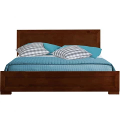 Brown Solid and Manufactured Wood Queen Bed Frame