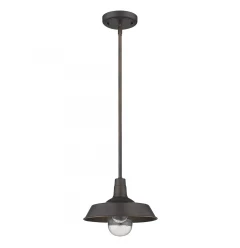 Antique Bronze Shallow Plate Adjustable Pendant Light