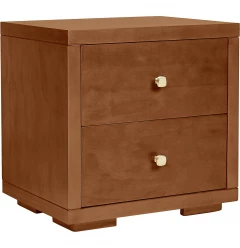 19" Walnut Two Drawer Nightstand