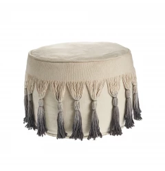 20" Beige 100% Cotton Ottoman