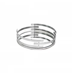 silver minimalist line mirror tray for jewelry made of metal
