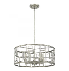 Amoret 5-Light Antique Silver Convertible Pendant