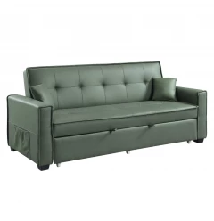 Velvet black sleeper sofa with toss pillows and comfortable rectangle design for home furniture