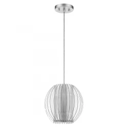 Acrylic and Steel Shade Hanging Globe Light