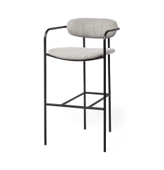29" Grey Steel Bar Chair